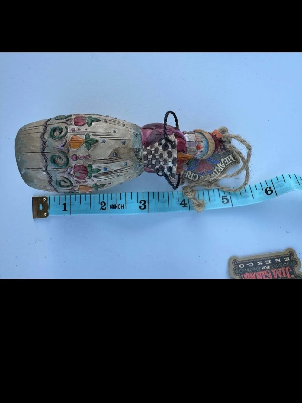 Jim Shore Multicolor Folk-Art Blue Red Cream Green Ornaments